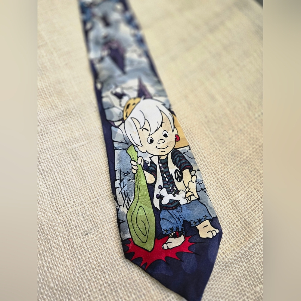 Vintage Hanna Barbera Fintstones Silk Tie - BAM BAM